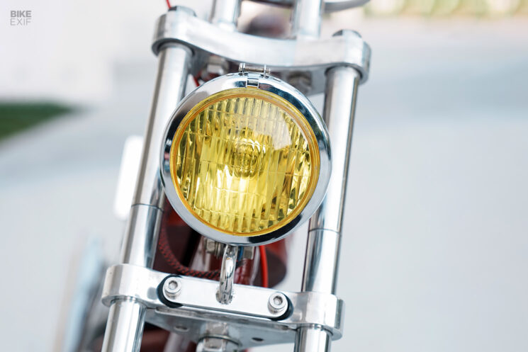 Custom-built Honda Cub chopper with a Zongshen engine