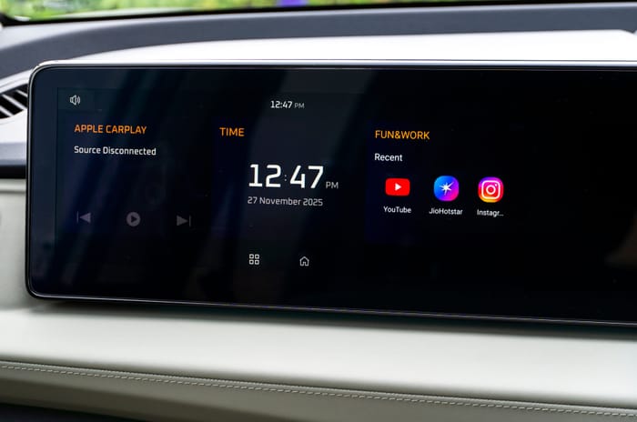 Mahindra XEV 9S passenger side touchscreen