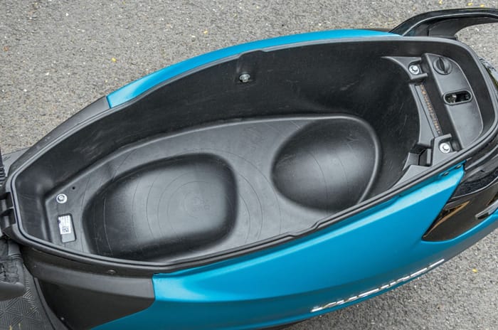 TVS Jupiter underseat storage area