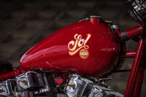 1978 Harley-Davidson FLH chopper with custom frame, by Fatech